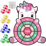 30" Large Unicorn Dart Board Games Set for Kids Age 3-9 Year Old,Girls Unicorn Board Toys with 12 Sticky Balls,Birthday Party Tossing Game for Girls Birthday Gifts (Unicorn)