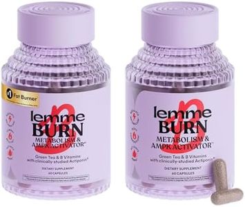 Lemme Burn Belly Fat Capsules, Clinically Studied AMPK Metabolic Activator Actiponin Jiaogulan, 50% EGCG Green Tea Extract, Vitamin B6, Methyl B12 for Men and Women - 60 Count (Pack of 2)