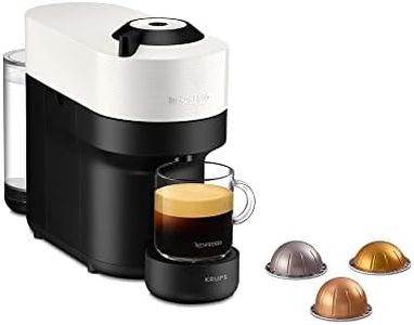 Nespresso Vertuo Pop Automatic Pod coffee machine for Americano, Decaf, Espresso by Krups in Coconut White