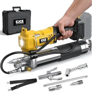 CICZ Electric Grease Gun Compatible with DeWalt 20V Battery, Variable Speed Triggers, 12000 PSI High-Pressure Cordless Grease Gun Works with Bulk & Cartridge Grease, 39" Hose & 4 Couplers (Tool Only)