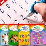 Magic Practice Copybook for Kids, Reusable Writing Practice Book for Kids, Reusable Copybook Preschool for Kids Age 3-8 ​Calligraphy(4 Books with Pens)