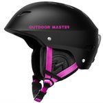 OutdoorMaster Kelvin Ski Helmet - Snowboard Helmet for Men, Women and Youth (Black+Pink,L)