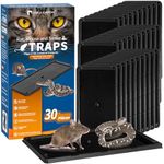 LULUCATCH Sticky Mouse Trap, 30 Pack Large Glue Traps, Pre-Baited Heavy Duty Non-Toxic Bulk Glue Boards Mouse Traps Indoor for Mice, Snakes, Rat, Insects, Cockroaches & Spiders, Pet Safe Easy to Use