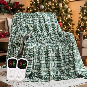 Homemate Heated Blanket Electric King Size - 100“x90“ Heating Blanket with 10 Fast Heat Levels 8 Hours Auto Off Ultra Soft Cozy Flannel Over-Heated Protection ETL Certification Keep Warming in Home