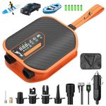 TowerTop 10500mAh Electric Paddle Board Pump-50PSI Rechargeable Sup/Car Pump Dual Stage (Inflation & Deflation) with Cooling Fan, 8 Nozzles, HD LCD Display - for Paddle Boards, Inflatables, Kayaks,Car