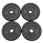 PROIRON Cast Iron Weight Plates 1 Inch Barbell Plates 1.25kg, 2.5kg, 5kg, 10kg Discs in Pair for Lifting and Strength Training, Weights Plates Set for 1’’ Bar (1.25kg x 4)