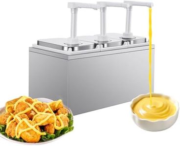 VAKUKK Stainless Steel One-Piece Sauce Pump Dispenser, 1L/2L Condiment Pump with Easy-Press Spring & 360° Nozzle, Detachable Easy Refill Clean, for Kitchen Food Truck Restaurant(3 Pump Head, 2Lx3)