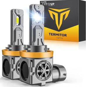 Termitor Latest H11/H9 Bulbs, 90,000LM Brightness 6500K Cool White, Real 1:1 Size Halogen Replacement, 85000+ Hours Lifespan, CANBUS Ready, Plug and Play, High/Low Beam H8/H16 Fog Lights, Pack of 2
