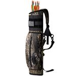 G4Free Archery Back Arrow Quiver with Molle System Canvas Shoulder Hanged Hunting Target Holder with Pocket for Shooting Target Practice(Cheetah Print)