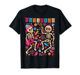 Colorful Dancing Mexican Skeletons - Cute Day Of The Dead T-Shirt