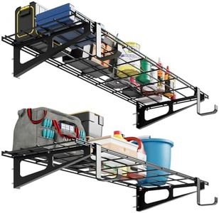 GarveeTech 2 Pack 1x4 FT Heavy-Duty Wall Mounted Storage Shelves, 300 lbs Load Capacity, Sandblasted Alloy Steel, Garage Shelves