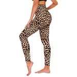 TNNZEET High Waisted Leggings for Women UK, Black Leggings Tummy Control for Gym Sports (Leopard,L-XL)