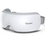 Ustuour Birthday Gift Eye Massager with Heat, Music Heated Massager for Migraines, Ideal Gifts for Women/Men, Eye Mask Improve Sleep Reduce Eye Strain Dry Eye, Eye Bags (White)