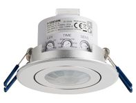 SEBSON PIR Sensor Ceiling 360°, Flush Mounted, Infrared Motion Sensor, LED suitable, Range max. 3-8m/360°, swivelling, max. 1200/600W, IP20