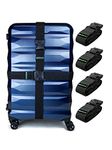 Untethered 4-Pack Luggage Straps | Suitcase Strap, Luggage Strap, Luggage Belt Strap, Luggage Straps for Suitcases TSA Approved, Suitcase Belt Strap, Bag Straps for Luggage. Buckle Straps and Wraps.