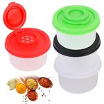 JUPSK 4 Pack Salt and Pepper Shakers, Plastic Bottle Salt and Pepper Set Mini Travel Spice Jar Salt and Pepper Dispenser Moisture-Proof Picnic Salt and Pepper Shakers Transparent Sealed Spice Bottle