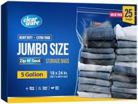 Clearware 25 Large Plastic Bags Wit