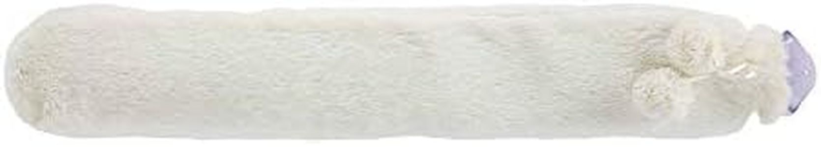Warmies Extra Long Hot Water Bottle with Super-Soft Cream Faux-Fur Cover and Matching Pom-Poms. 80cm x 12cm. 2 Litre