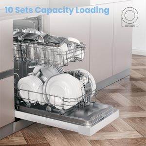 COMFEE Slimline Dishwasher, 45cm – White Compact Freestanding
