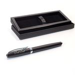 Personalised Custom Premium Satin Black Metal Fountain Pen + Gift Box | Design A Truly Unique Present | Laser Engraved (Black Ink)