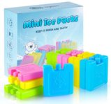 12 Pack Small Cooler Ice Packs,75 * 75 * 15mm Lunch Box Cooler Ice Packs Space Saving,Slim & Lightweight Cool Packs Ice Blocks,BPA Free Cool Coolers Accessories for Beach,Camping,Fishing,Lunch Boxes