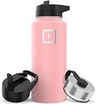 Iron °Flask Sports Water Bottle - 32 Oz 3 Lids (Straw Lid), Leak Proof - Stainless Steel Gym & Sport Bottles for Men, Women & Kids - Double Walled, Insulated Thermos, Metal Canteen