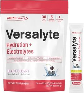 PEScience Versalyte Keto Electrolyte Powder, Sugar Free, Black Cherry, 30 Single Serving Packets, Hydration Powder