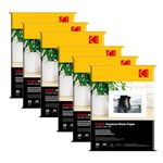 Kodak 200 GSM A4 Glossy Photo Paper – Water Resistant, Pack of 6 x 20 sheets, Compatible with all Inkjet Printers