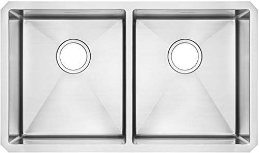 American Standard 18DB.9291800.075 Pekoe Undermount 29x18 Double Bowl Kitchen Sink with Included Drain and Bottom Grid, Stainless Steel