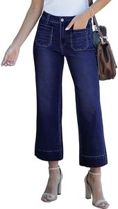 luvamia Wide Leg Jeans for Women Trendy High Waisted Flare Jeans Cropped Denim Pants