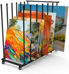 Xstermism Art Storage Rack, Art Canvas Storage, Canvas Boards Rack Art Storage with Handle & Caster Wheels for Drawing Board, Panel, Paper Pad for Art Studios, Artworks, Gallery, Black