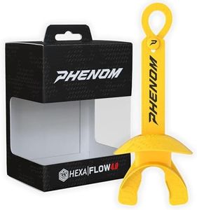 Phenom Elite Hexa-Flow 4.0 Football Mouthguard for Adults & Youth – Instant Comfortable Fit & Breathing Channel Hole, Loop Strap Attachment, Works with Braces – Sports Mouth Guard (Dark Green)