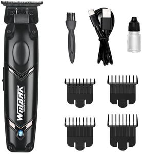 WMARK NG-2048 Premium Metal Body Professional Detail Trimmer 10000H+ Brushless motor (BLDC) DLC coating Blade Pro Li Outliner Cordless T Blade Hair Clipper 0.1 Gap Outlining for Barber Runtime 150min