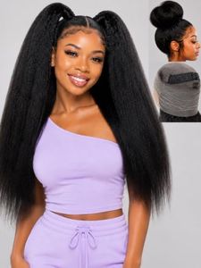 puremiss Hidden Strap KinkyStraight 360 Lace Front Wigs Human Hair 28 Inch