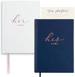 J&A Homes Hardcover Wedding His Hers Vow Books, Vows Starter Card Included - Elegant Rose Gold Foil Perfect Gifts Wedding Day Her Officiant Book - Pocket Notebook Vow Renewal 5.5" x 3.9"