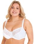 Pour Moi? Women's Flora Underwired Non-Padded Wired Bra, White (White White), (Size:34FF)