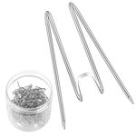 50pcs Fabric Panel Wall Hooks Panel Wire Hooks with Clear Storage Box for Interior or Exterior Decor at Home, School, Office, DIY for Party or Holiday