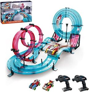 INSGEN Slot Car Race Track Sets for Kids, Hot Magnetic Attraction Track Builder, Electric Remote Control Track Car Birthday Toys for Boys Kids Age 6 7 8-12