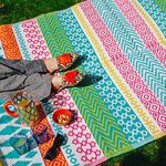 Talking Tables Waterproof Colourful Outdoor Rug Plastic, Lightweight Mat for Garden, Patio, Decking, Bathroom, Utility, Picnic | Folds Away for Easy Storage, 180 x 120cm