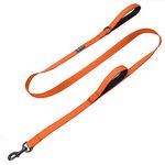 Max and Neo Double Handle Traffic Dog Leash Reflective - We Donate a Leash to a Dog Rescue for Every Leash Sold (Orange, 6 FT)