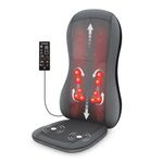 COMFIER Full Back Massager COMFIER Full Back Massager with Heat -2D/3D Shiatsu Massage Seat Cushion with 10 Massage Nodes, Massage Chair Pad, Rolling Kneading Massage Pads for Back（US）