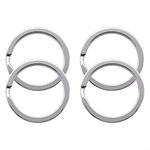 TITECOUGO 30mm KeyRings Keychain Stainless Steel Flat Split KeyRing Circular Keychain Hoops Keyring Loop Keyring Connector 4 PCS