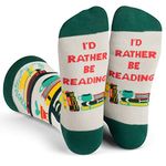 I'd Rather Be - Funny Socks For Men & Women - Gifts For Golfing, Hunting, Camping, Hiking, Skiing, Reading, Sports and more, Reading, One Size