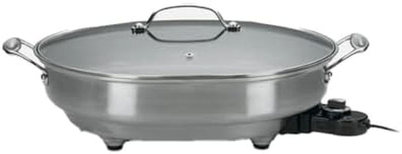 CUISINART CSK-150 1500-Watt Nonstick Oval Electric Skillet, Brushed Stainless