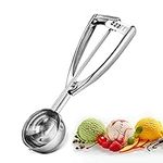 Bixel Ice Cream Scoops with Easy Trigger - Large Sized (6.3cm) 304 Stainless Steel Cookie Scoop for Meatballs, Mellon Balls, Mashed Potatoes and Muffins