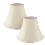 Aspen Creative 38004-2, Bell Collapsible Spider Lamp Shade, Beige, 8" Top x 17" Bottom x 13" Slant Height, Set of 2