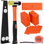 Laminate Flooring Installation Tool Kit, Jouhin 44 Pieces Flooring Tools with 40 Spacers, Fiberglass Handle Mallet, Tapping Block, 16.4Ft/5m Tap Measure, and Heavy Duty Pull Bar