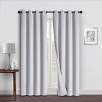 Home Beyond & HB design - Room Darkening Blackout Curtains, Thermal Insulated Grommet Window Curtains for Living Room Bedroom, 52 by 84 Inch (2 Panels, Silver Grey)