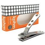 ﻿KOHM Nail Clippers for Men and Women - Heavy-Duty Fingernail and Toenail Clippers for Thick Nails - Stainless Steel Straight Nail Clipper with Built-in Nail File - Clippers for Adults or Seniors