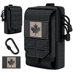 IronSeals Molle Pouch Multi-Purpose Tactical Compact Water-Resistant Utility Pouch with CA Flag Patch and D-Ring Gear Clip